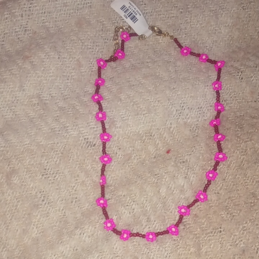 Pink  Beaded Necklace
